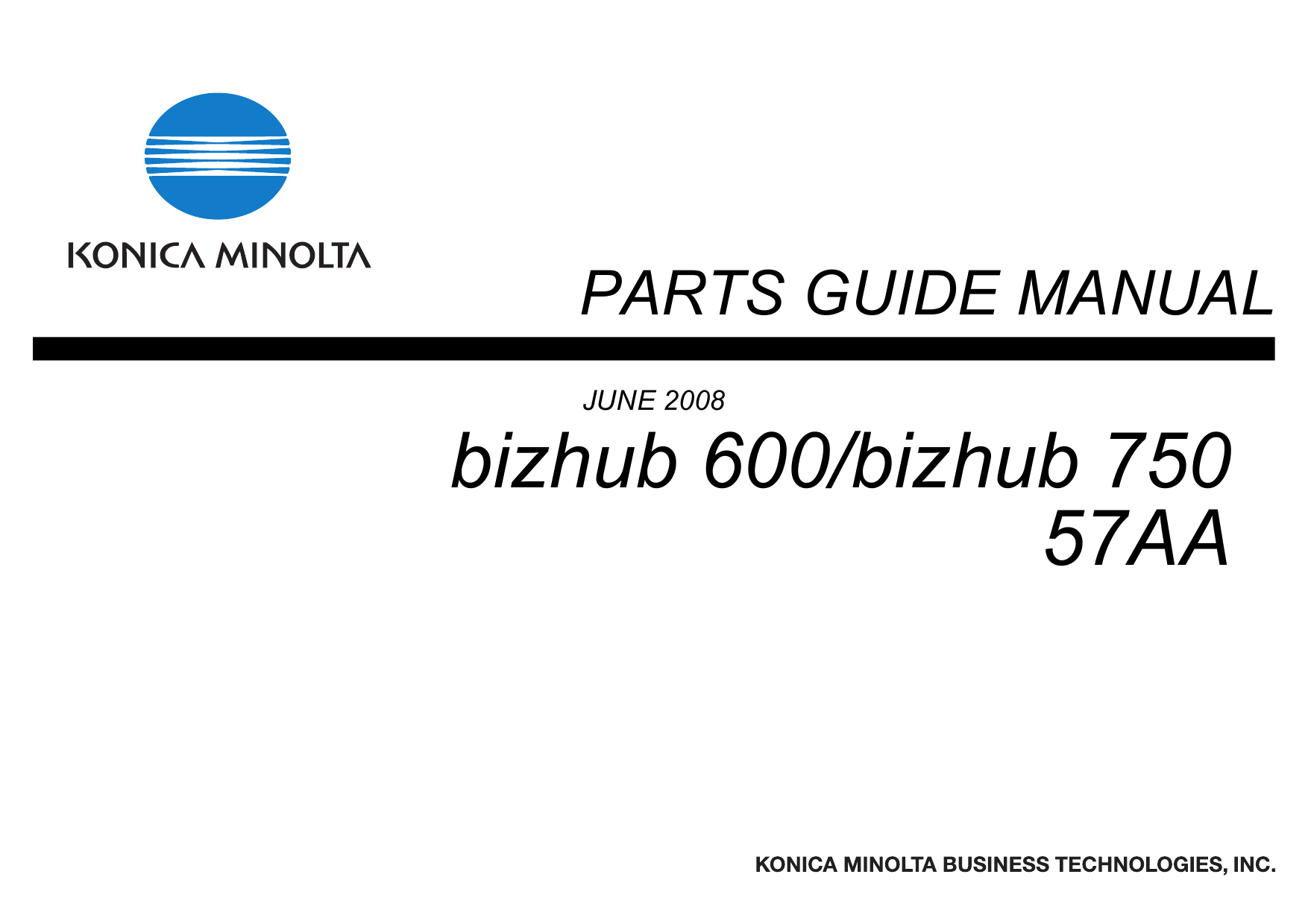 Konica-Minolta bizhub 600 750 Parts Manual-1